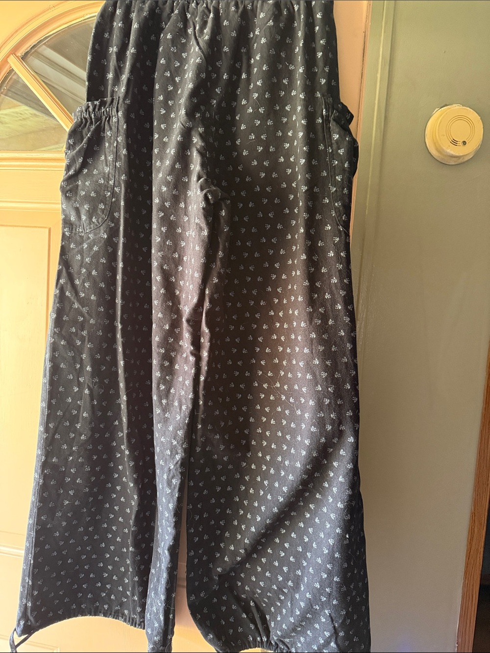 easel Black Printed Elastic-Waist Maxi pants with Side Drawstring Pockets-bottom - Picture 5 of 7